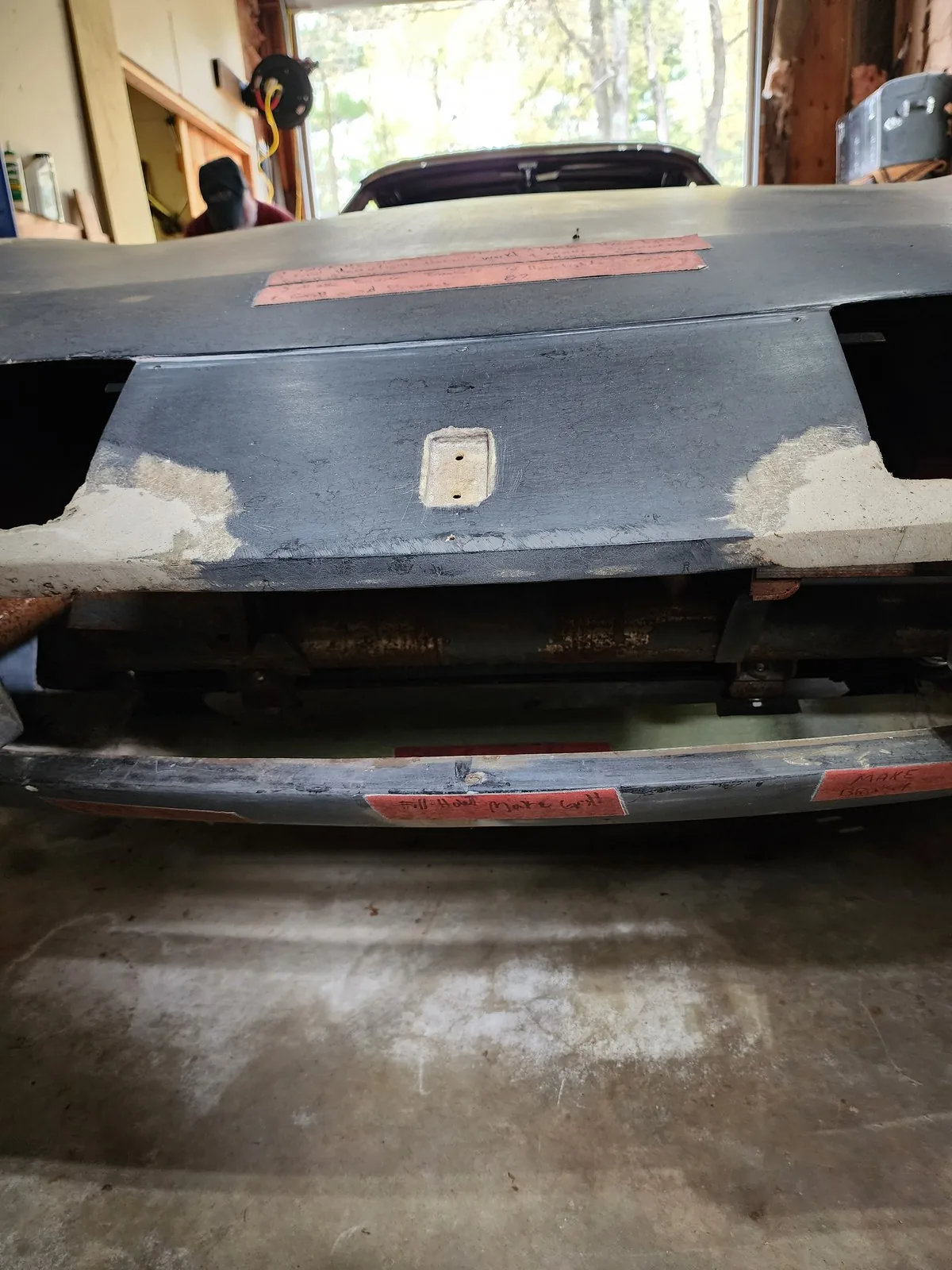 Rowley GTC Daytona Spyder — front head-on, remaining fabrication