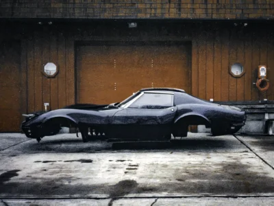 1968 Corvette Stingray in black before frame-off restoration at Corvette Connection