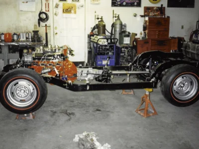 1968 Corvette rolling chassis with engine and drivetrain assembled at Corvette Connection