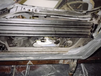 McBurnie Daytona Spyder door frame and trim channel detail during body work at Corvette Connection